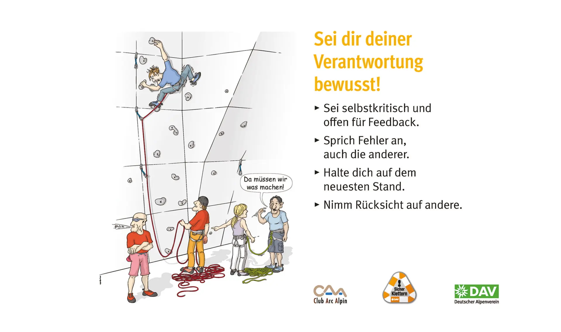Kletterregel Nummer zehn: Sei dir deiner Verantwortung bewusst | © DAV
